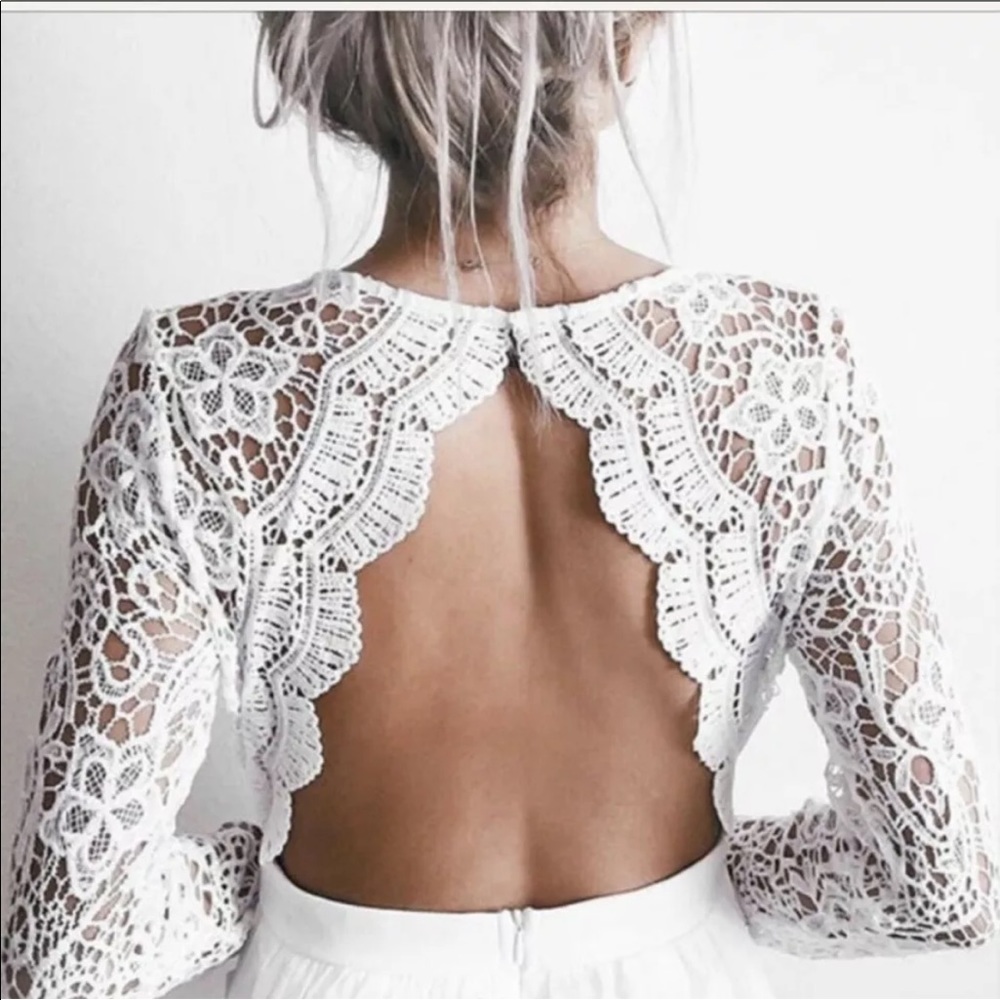 Lulu’s White Open Back White Dress (Bridal)